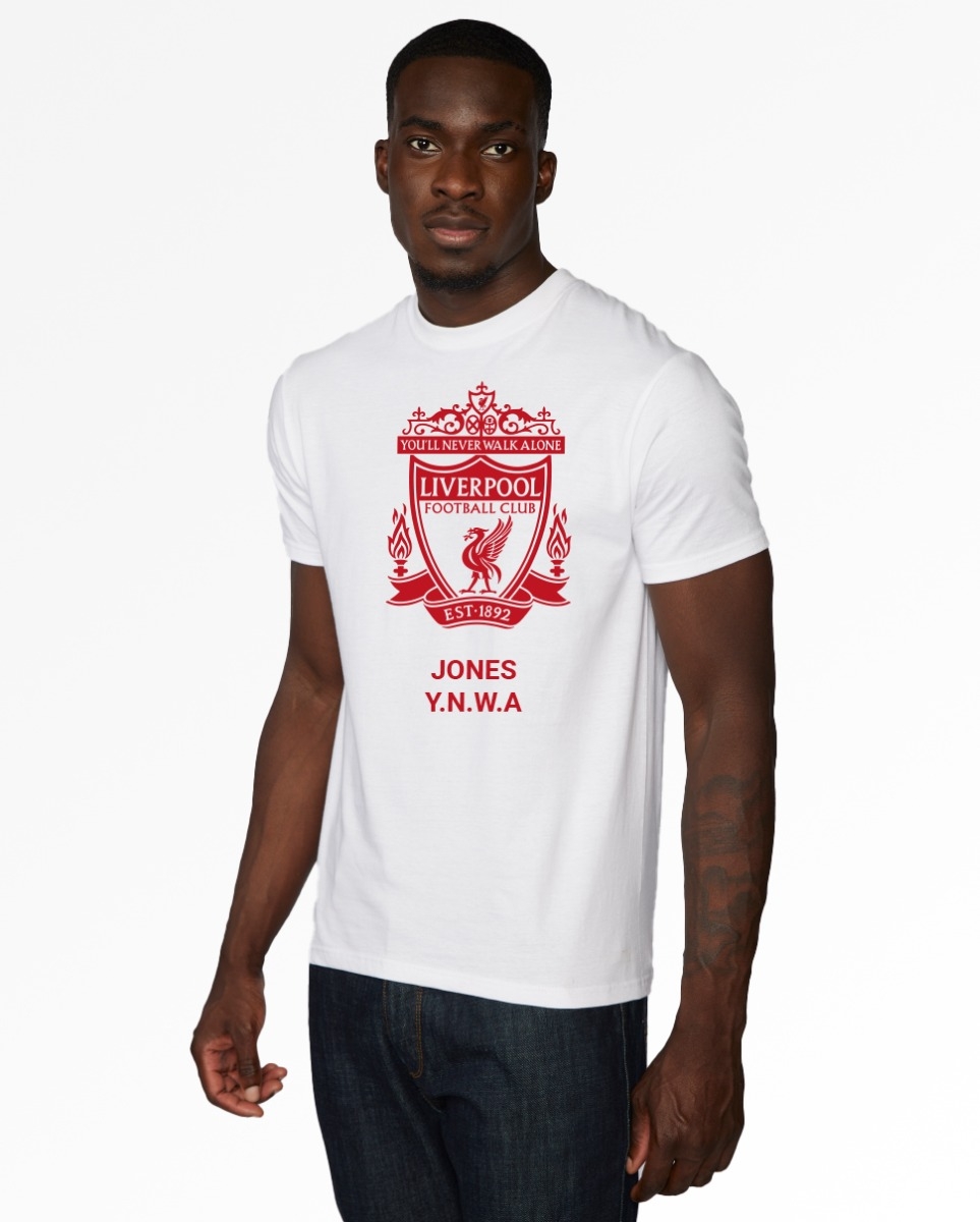 LFC Red Crest Personalised White Tee XXXXL