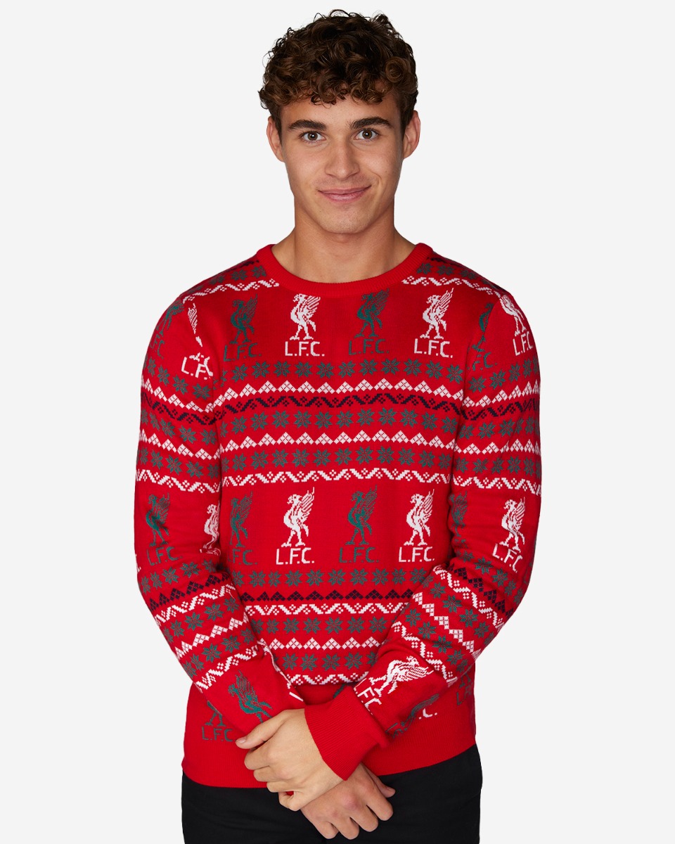 LFC Adult Fairisle Christmas Jumper Red 2XL