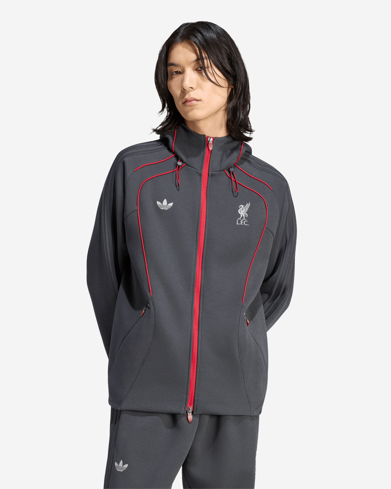 LFC adidas Mens Spacer Teamgeist 26 Track Top Dark Grey XS