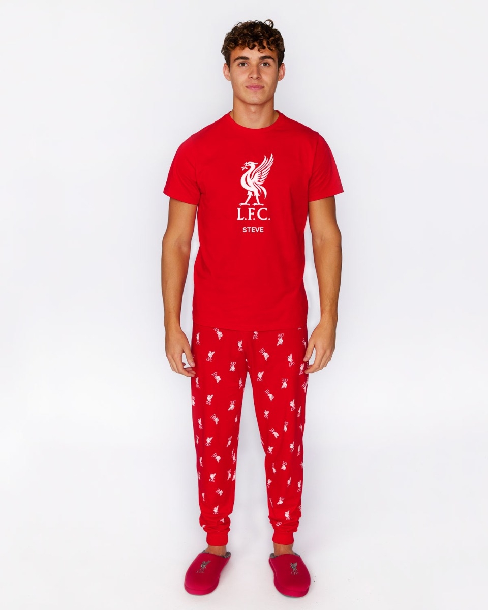 LFC Mens Personalised Liverbird Pyjamas S