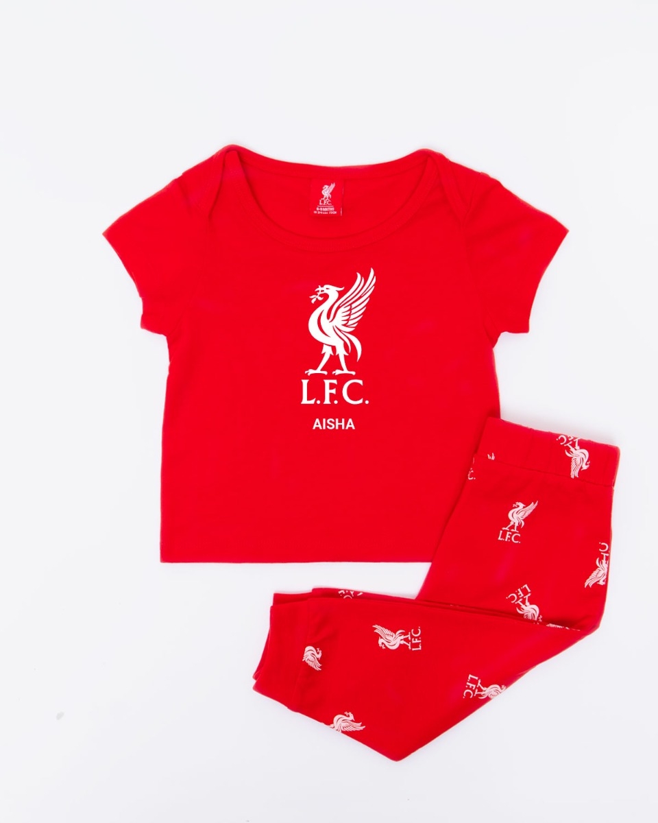 LFC Baby Personalised Liverbird Pyjamas 9-12