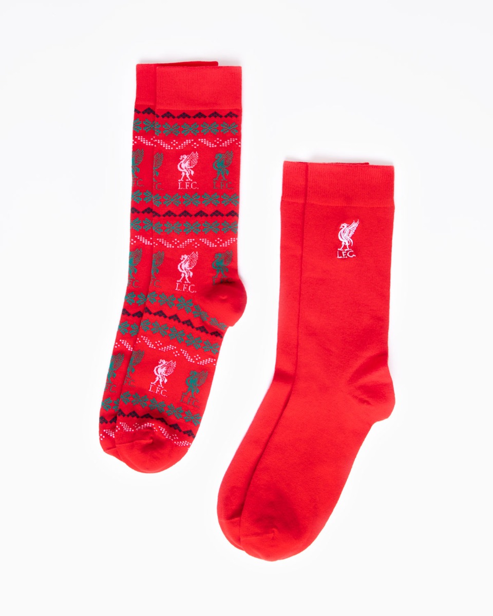 LFC 2pk Fairisle Christmas Socks 7-11