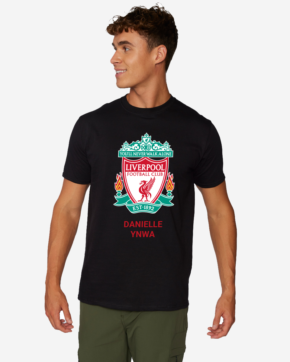LFC Crest Personalised Black Tee XXXXL