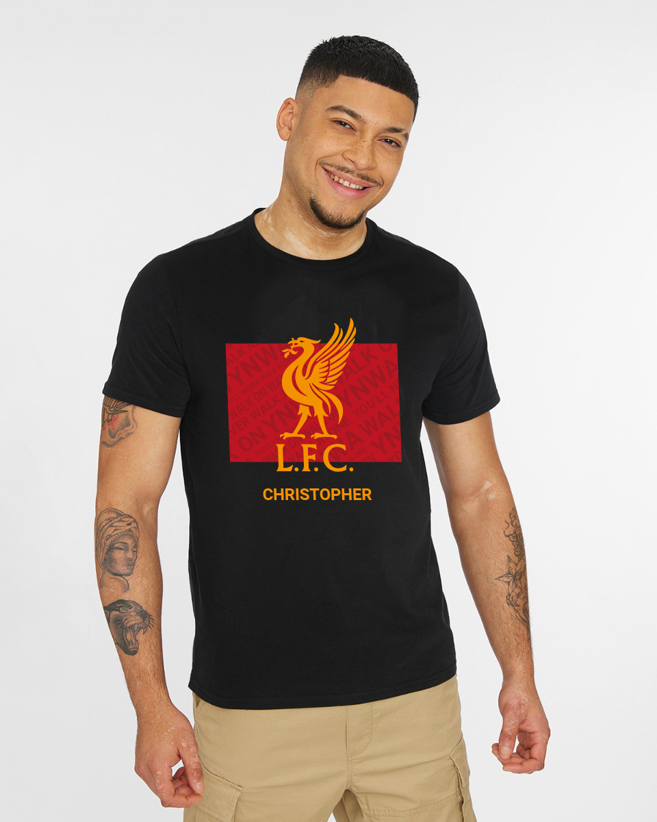LFC Liverbird Personalised Black Tee XXXXL