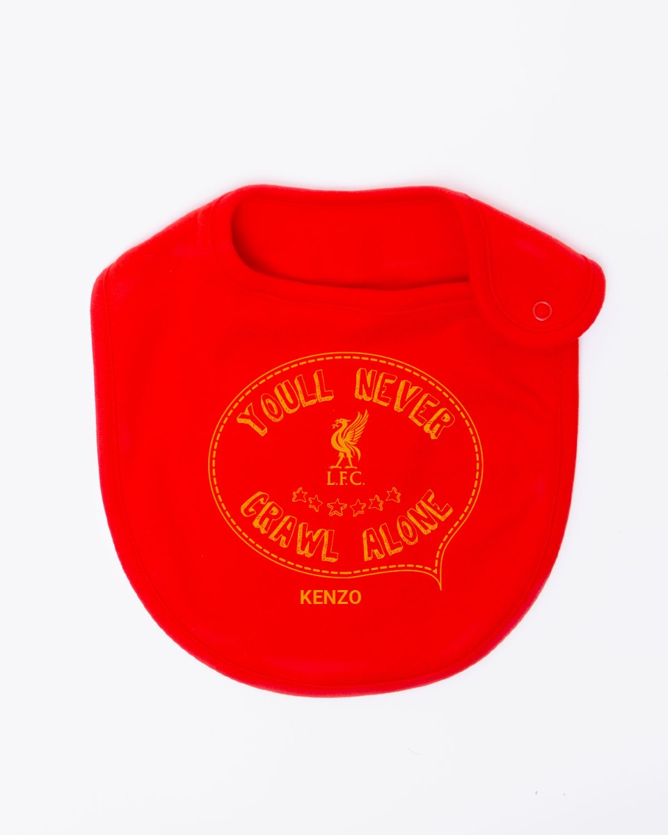 LFC Baby Personalised You'll Never Crawl Alone Bib Red OS