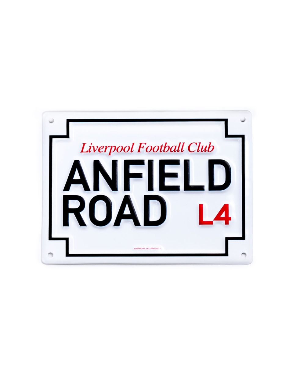 LFC Small Metal Anfield Road Sign OS