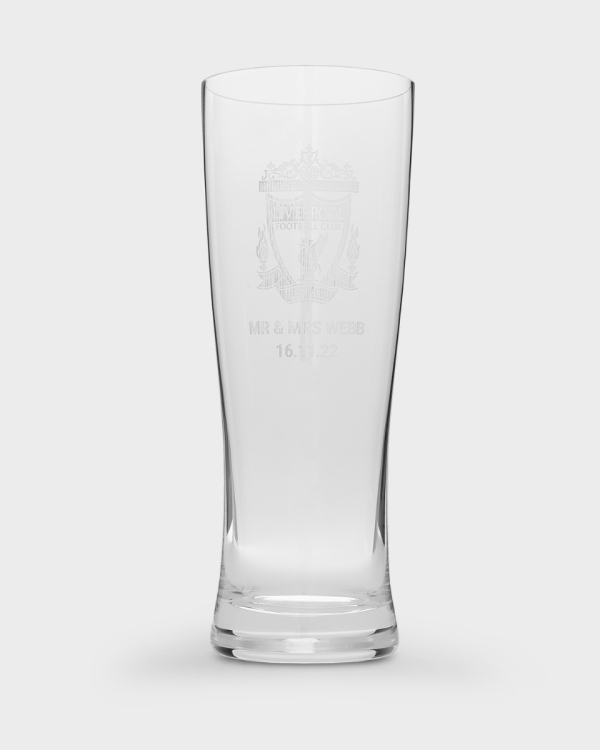 LFC Personalised Crest Tall Pint Glass OS