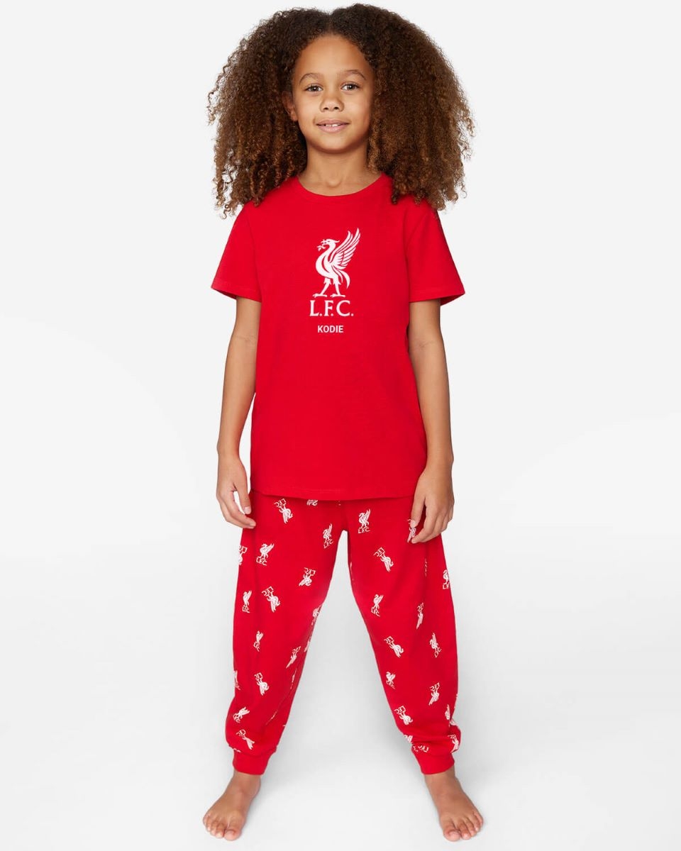 LFC Junior Personalised Liverbird Pyjamas 7-8