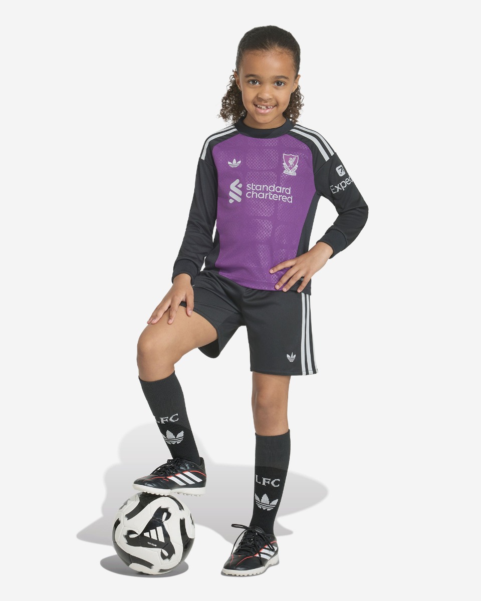 adidas Junior Liverpool Fc 26/27 Away Goal Keeper Mini Kit, Black, Size 4-5 Years - Image 3